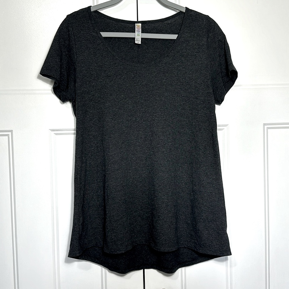 Lularoe 
* Dark heather grey T-shirt